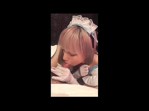 ❤️ Japanese Idol [mayuka], French maid costume, part 1, blowjob and jerk off with lotion ❤  pa ife